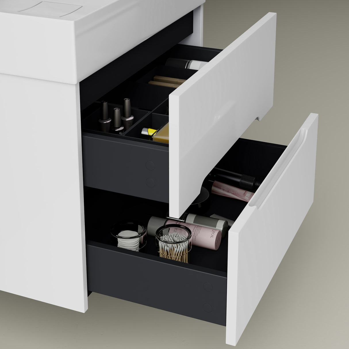 conjunto de muebles de baño glasvilla mueble de lavabo con cajones de cierre suave incluido lavabo de mineral Yoga