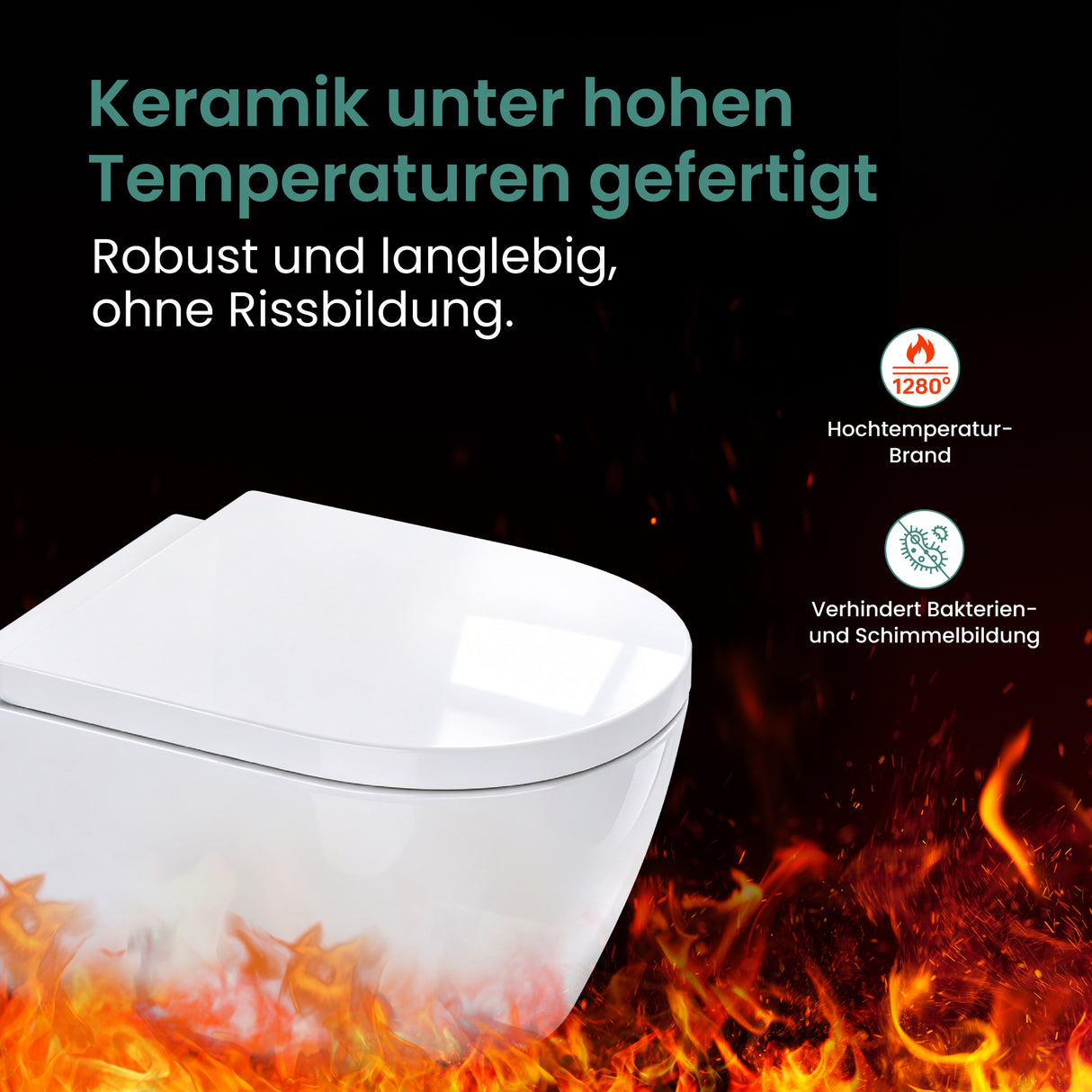 glasvilla Sanitari Bagno Sospeso in Ceramica Sanitari Bagno con Soft Close WC Sospeso Montaggio a Parete