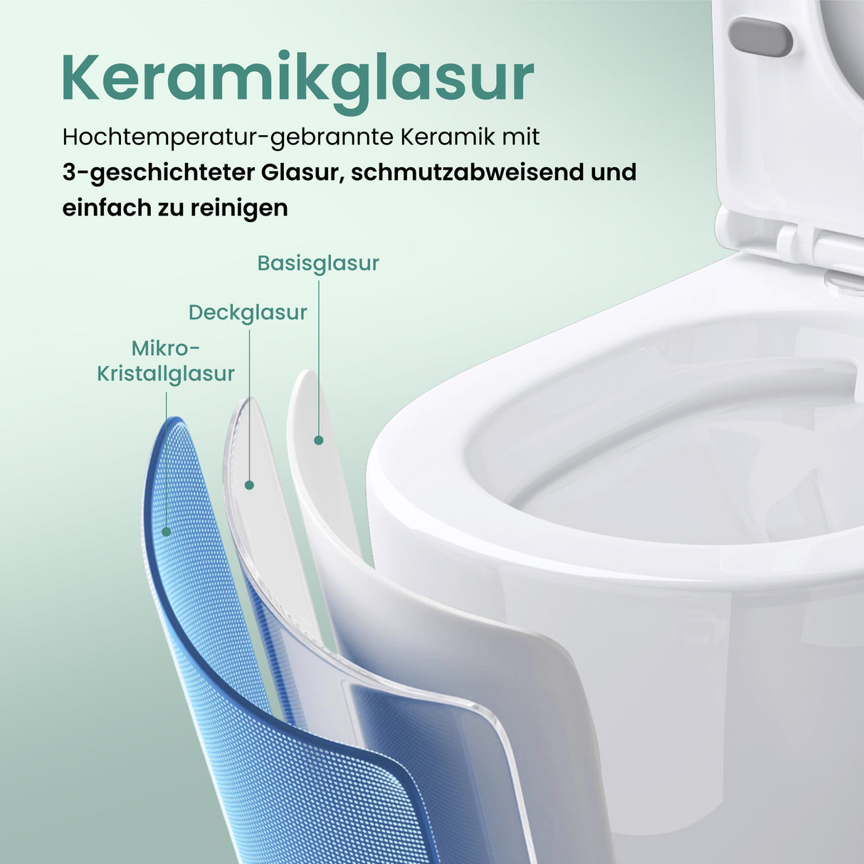 Glasvilla Design Inodoro Suspendido Negro Sin Borde Aachen179 – WC con Asiento Soft-Close