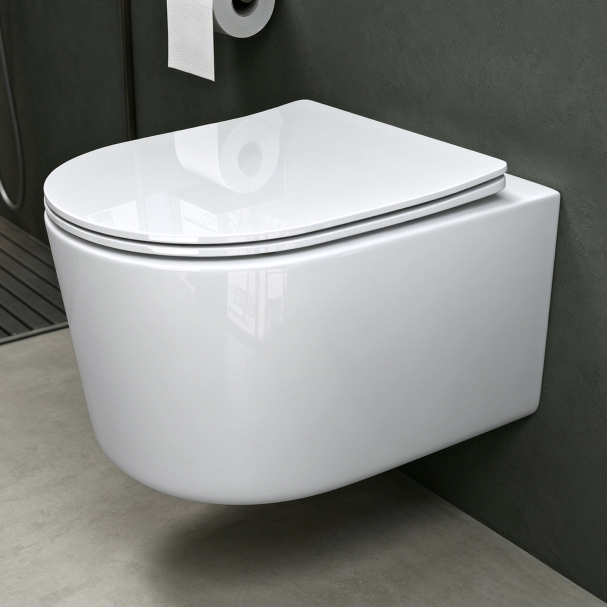 glasvilla Sanitari Bagno Sospeso in Ceramica Sanitari Bagno con Soft Close WC Sospeso Montaggio a Parete