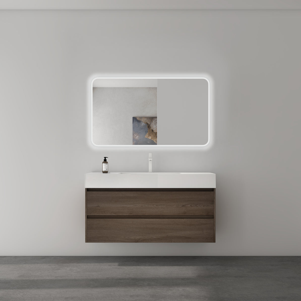 glasvilla Mobile Bagno Sospeso 120x48x63cm con 2 cassetti Mobile da Bagno con Lavabo Deep