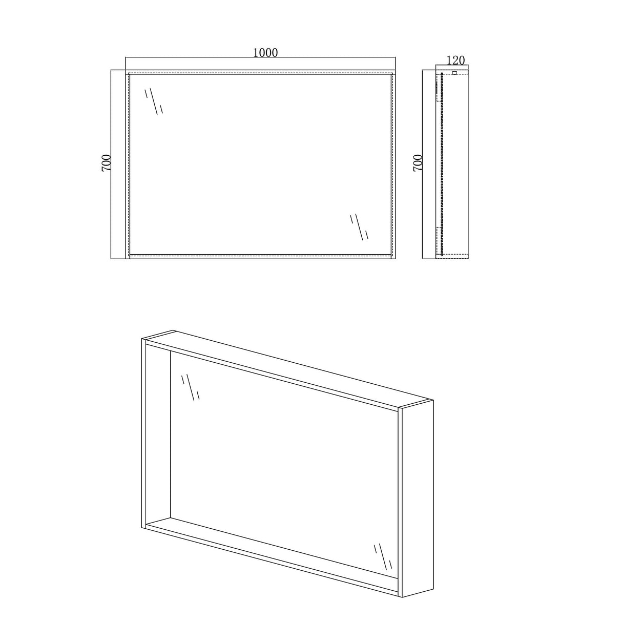 glasvilla Espejo armario de baño con iluminación armario de baño armario colgante espejo de baño Espejo armario-01