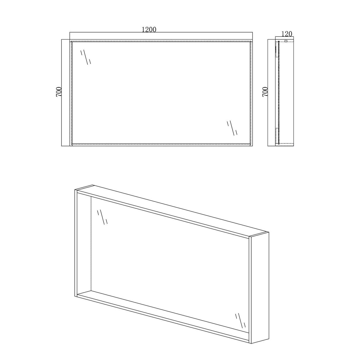 glasvilla Espejo armario de baño con iluminación armario de baño armario colgante espejo de baño Espejo armario-01