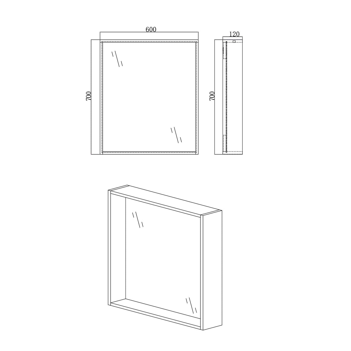 glasvilla Espejo armario de baño con iluminación armario de baño armario colgante espejo de baño Espejo armario-01