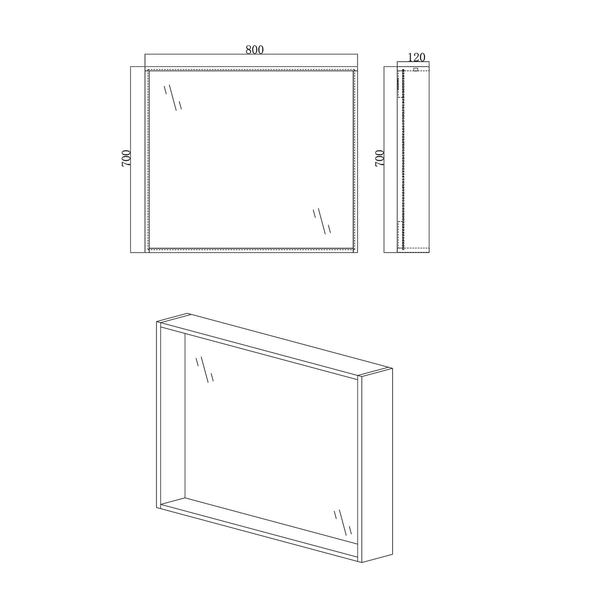 glasvilla Espejo armario de baño con iluminación armario de baño armario colgante espejo de baño Espejo armario-01