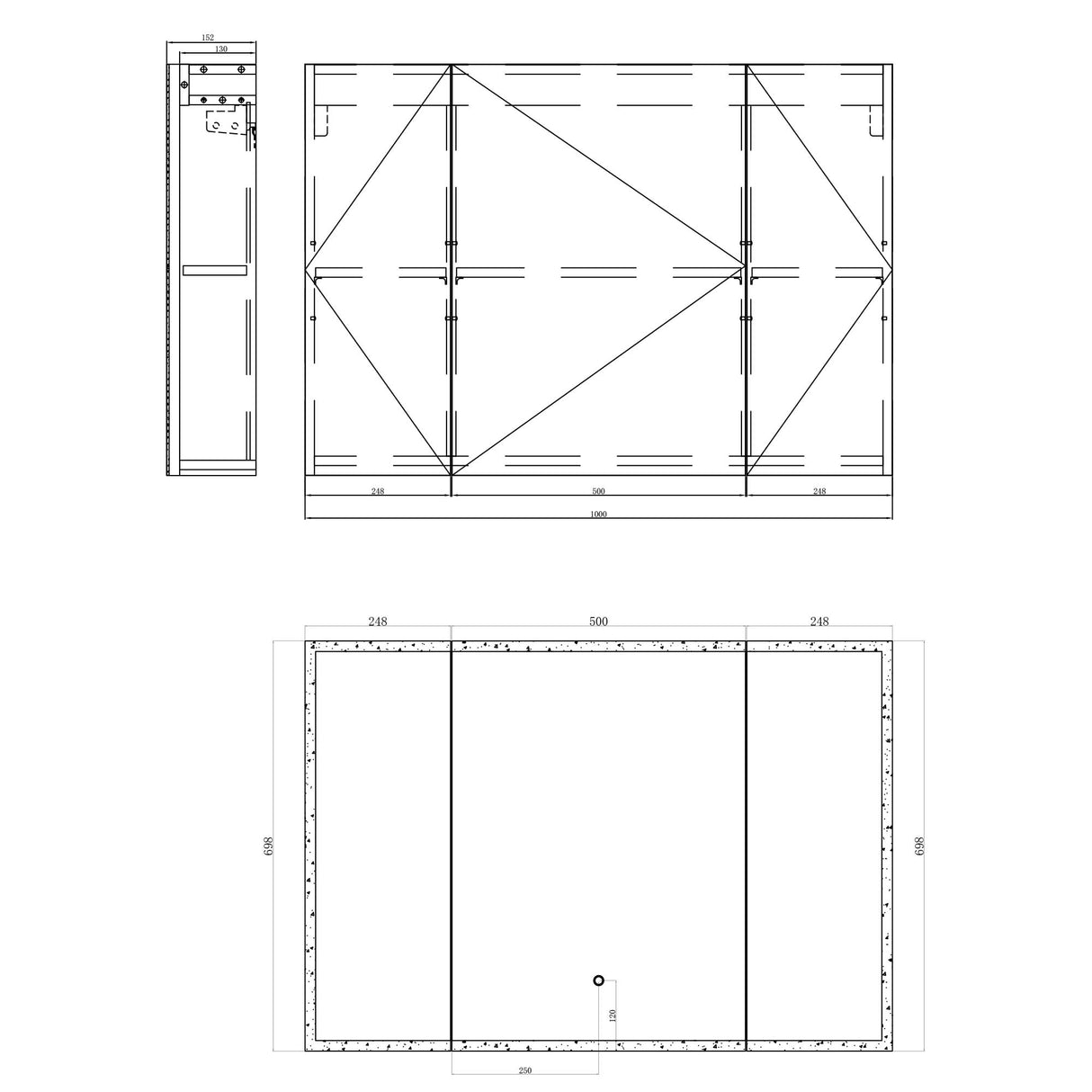 glasvilla Espejo armario de baño con iluminación LED armario de baño colgante espejo de baño Espejo armario-04
