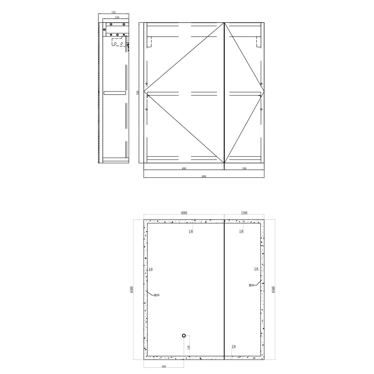 glasvilla Espejo armario de baño con iluminación LED armario de baño colgante espejo de baño Espejo armario-04