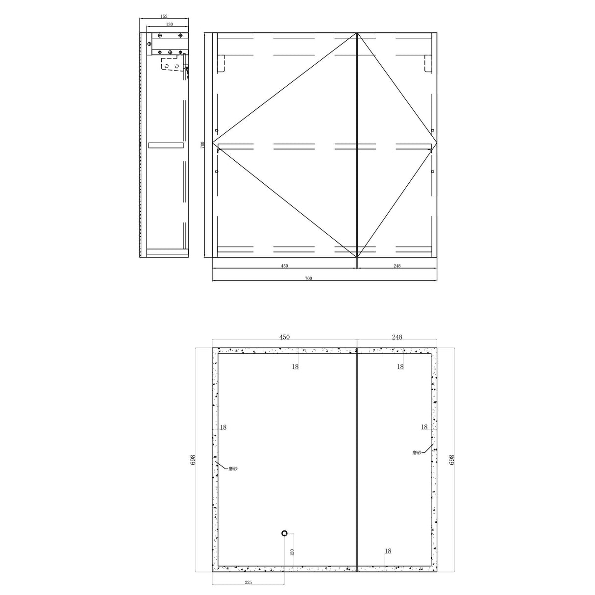 glasvilla Espejo armario de baño con iluminación LED armario de baño colgante espejo de baño Espejo armario-04