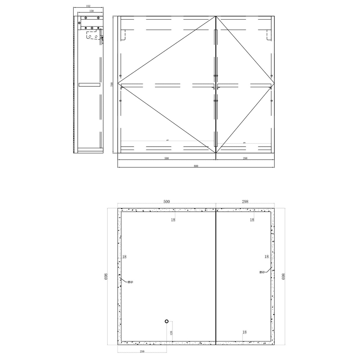 glasvilla Espejo armario de baño con iluminación LED armario de baño colgante espejo de baño Espejo armario-04
