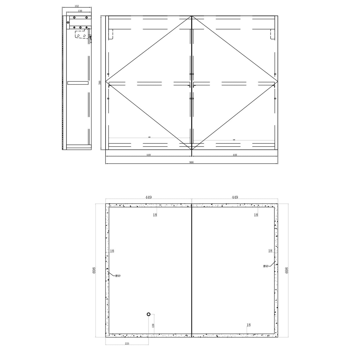 glasvilla Espejo armario de baño con iluminación LED armario de baño colgante espejo de baño Espejo armario-04