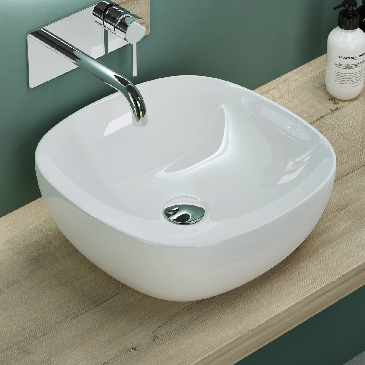 glasvilla Lavabo da Appoggio in Ceramica con Nano Rivestimenti Lavandino Bagno Brüssel104