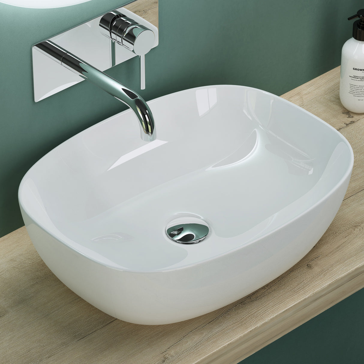glasvilla Lavabo da Appoggio in Ceramica con Nano Rivestimenti Lavandino Bagno Brüssel104