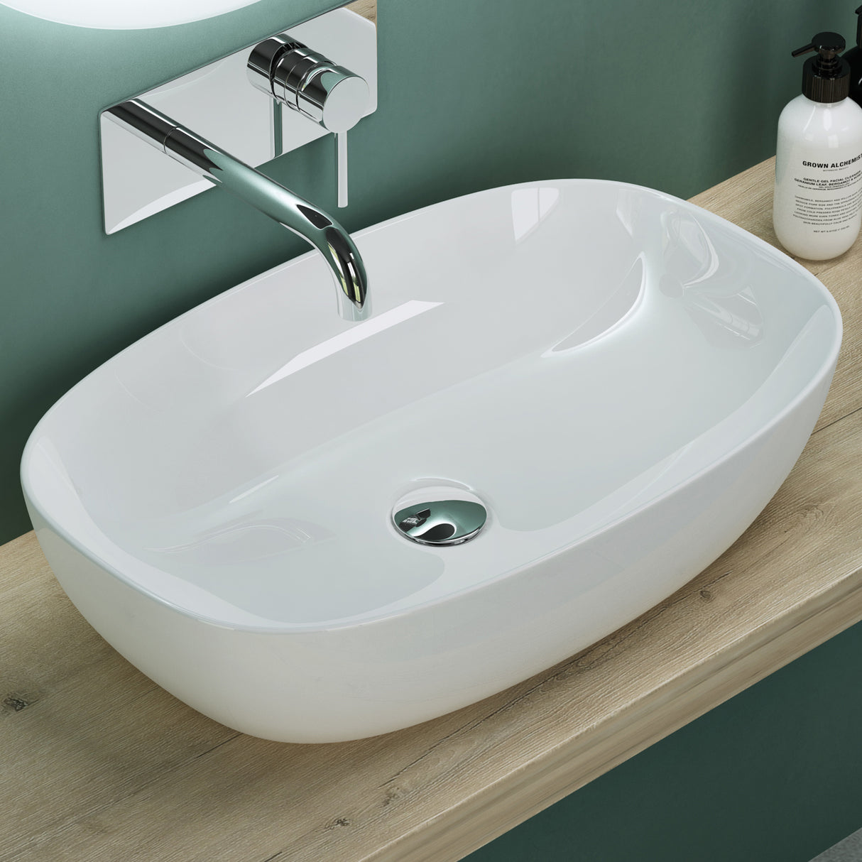 glasvilla Lavabo da Appoggio in Ceramica con Nano Rivestimenti Lavandino Bagno Brüssel104