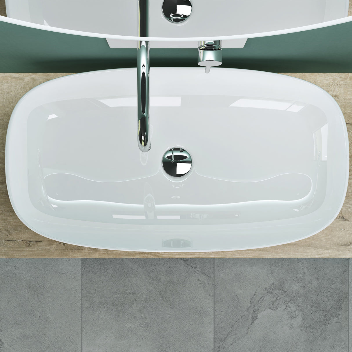 glasvilla Lavabo da Appoggio in Ceramica con Nano Rivestimenti Lavandino Bagno Brüssel104