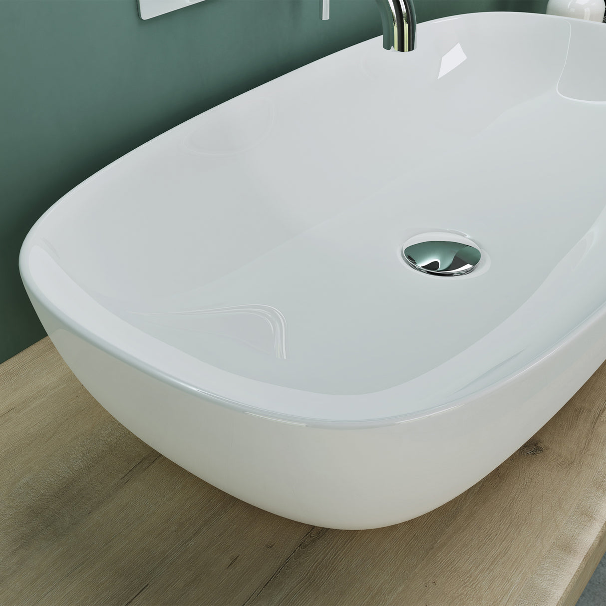 glasvilla Lavabo da Appoggio in Ceramica con Nano Rivestimenti Lavandino Bagno Brüssel104