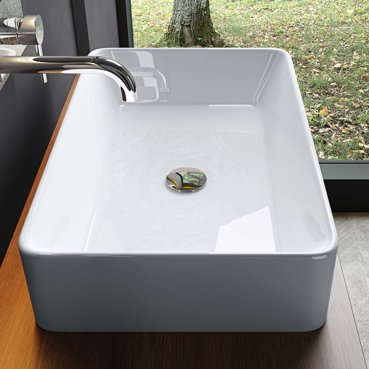 glasvilla Lavabo Lavabo de Encimera BTH: 59x38x13,5cm Cuenco de Cerámica Bruselas105D