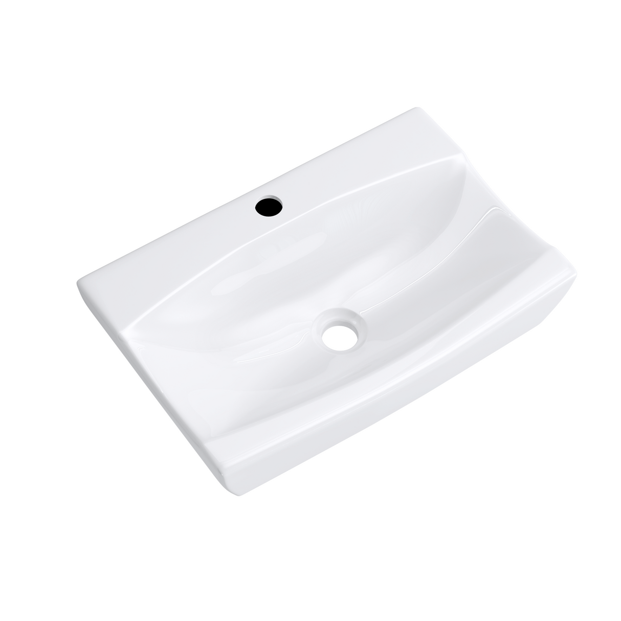 glasvilla lavabo de encimera, blanco Bruselas152B de cerámica, con recubrimiento nano