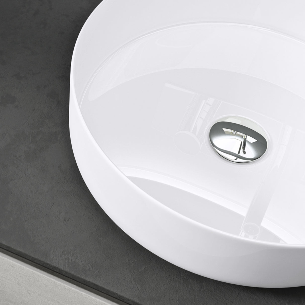 Lavabo Glasvilla, lavabo à poser, lavabo rond en céramique avec nano-revêtement, Bruxelles 203