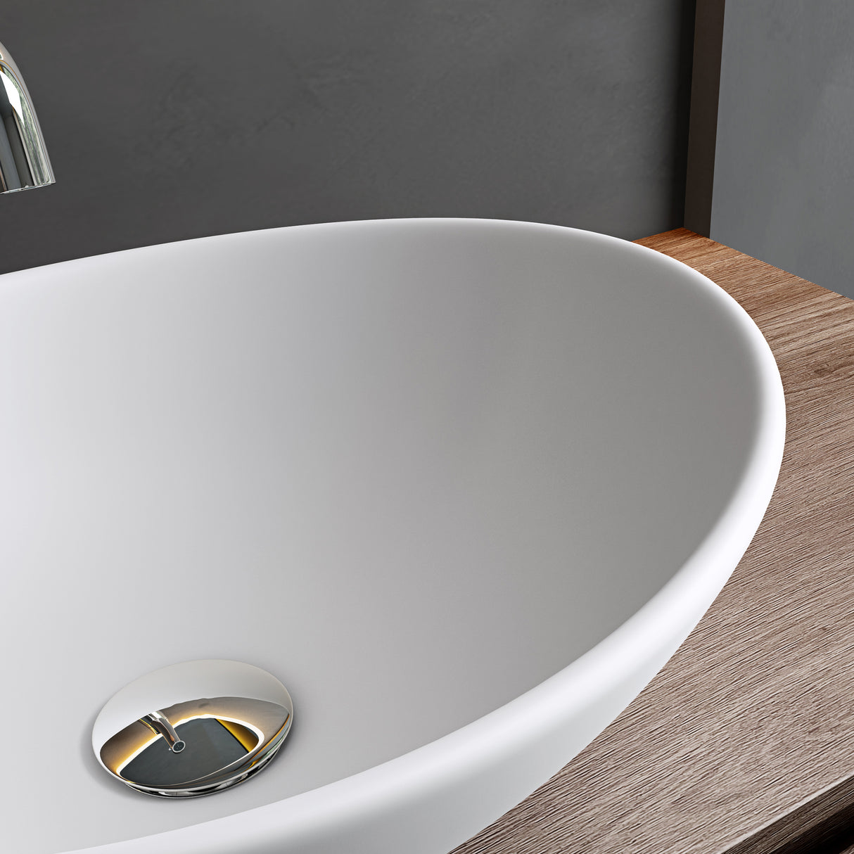 Lavabo de Encimera Glasvilla Brüssel205 Diseño Ovalado con Sellado Nano