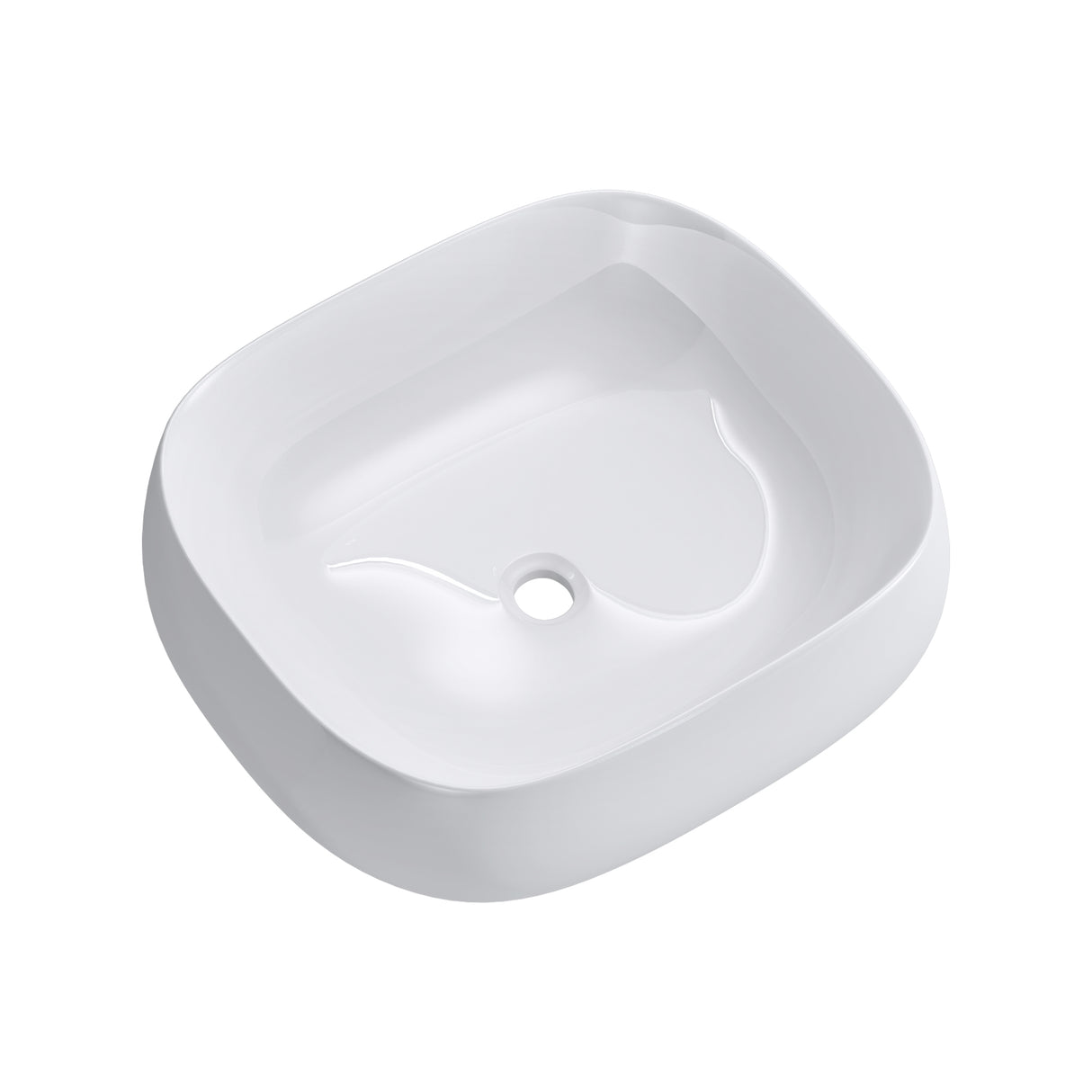 glasvilla Lavabo da Appoggio in Ceramica Lavandino Bagno Bianco con Nano Rivestimenti