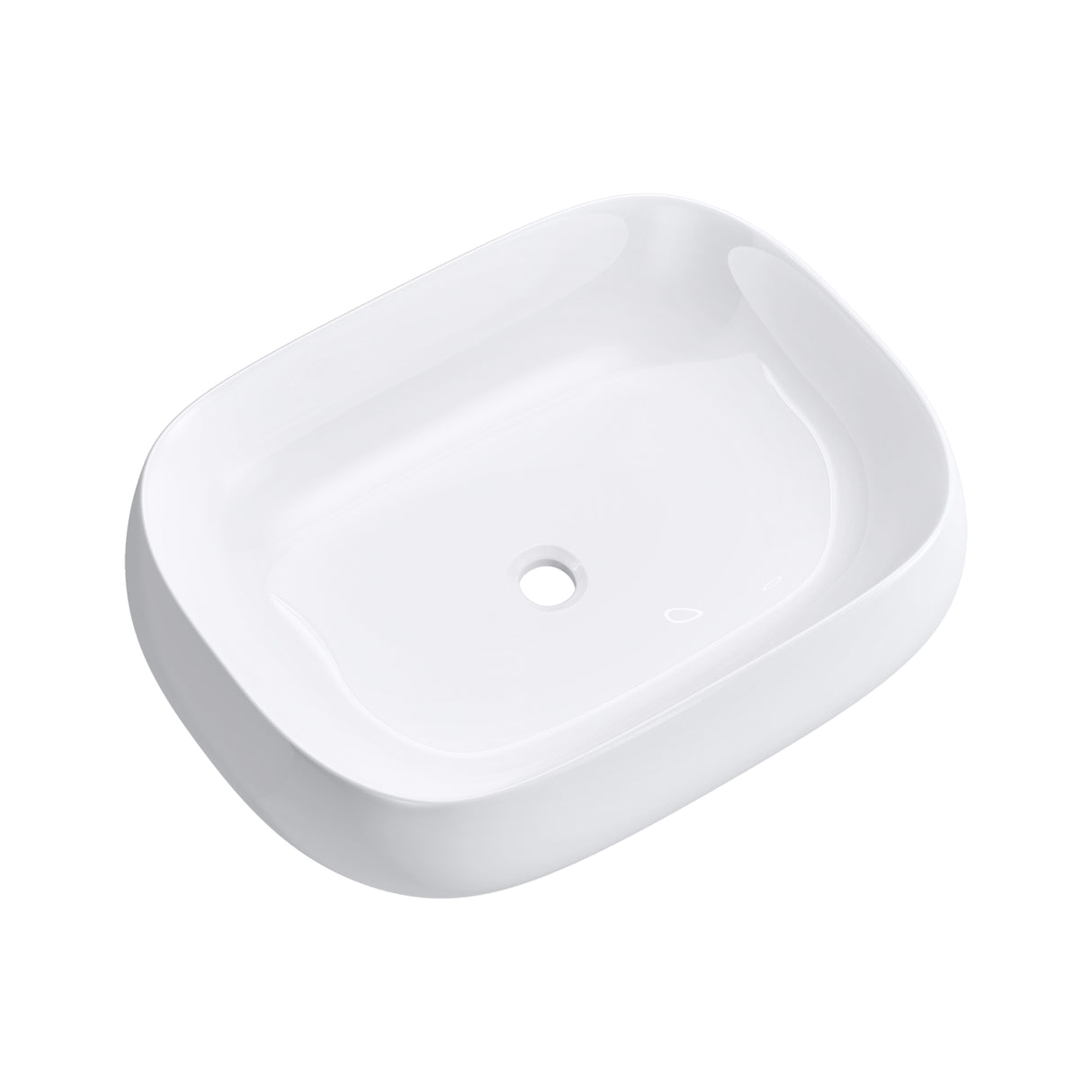 glasvilla Lavabo da Appoggio in Ceramica Lavandino Bagno Bianco con Nano Rivestimenti