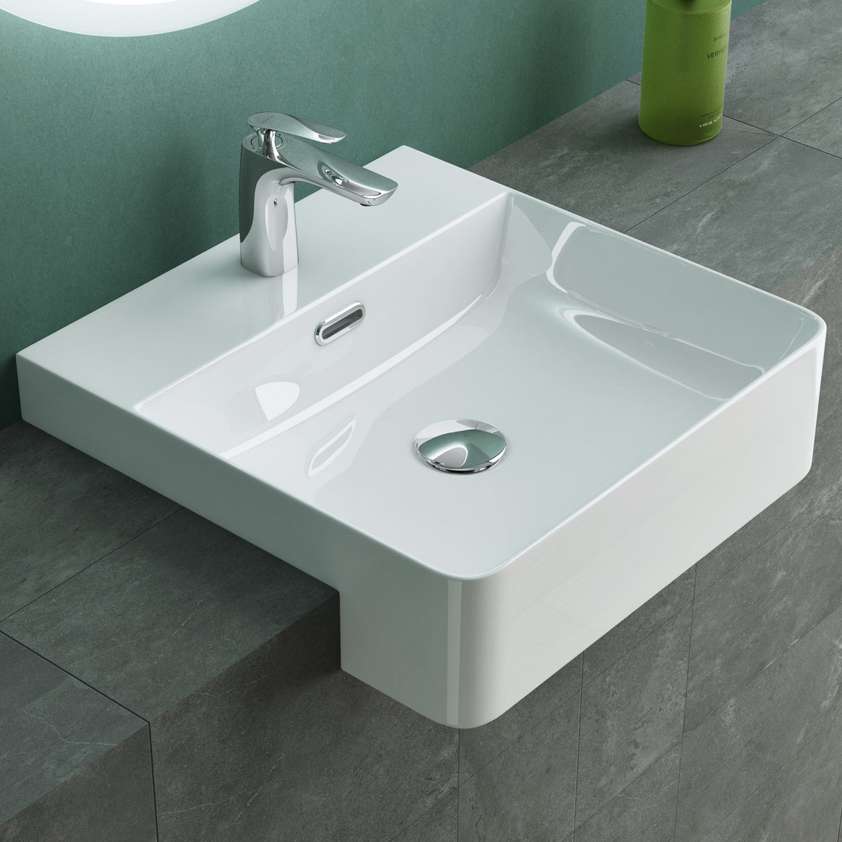 glasvilla Lavabo da Appoggio in Ceramica Lavabo Incasso Lavandino Bagno Rettangolare con Nano Rivestimenti Brüssel702