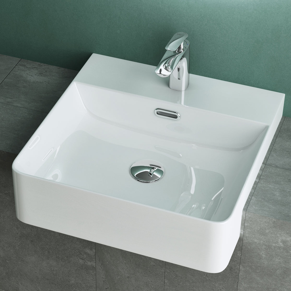 glasvilla Lavabo da Appoggio in Ceramica Lavabo Incasso Lavandino Bagno Rettangolare con Nano Rivestimenti Brüssel702