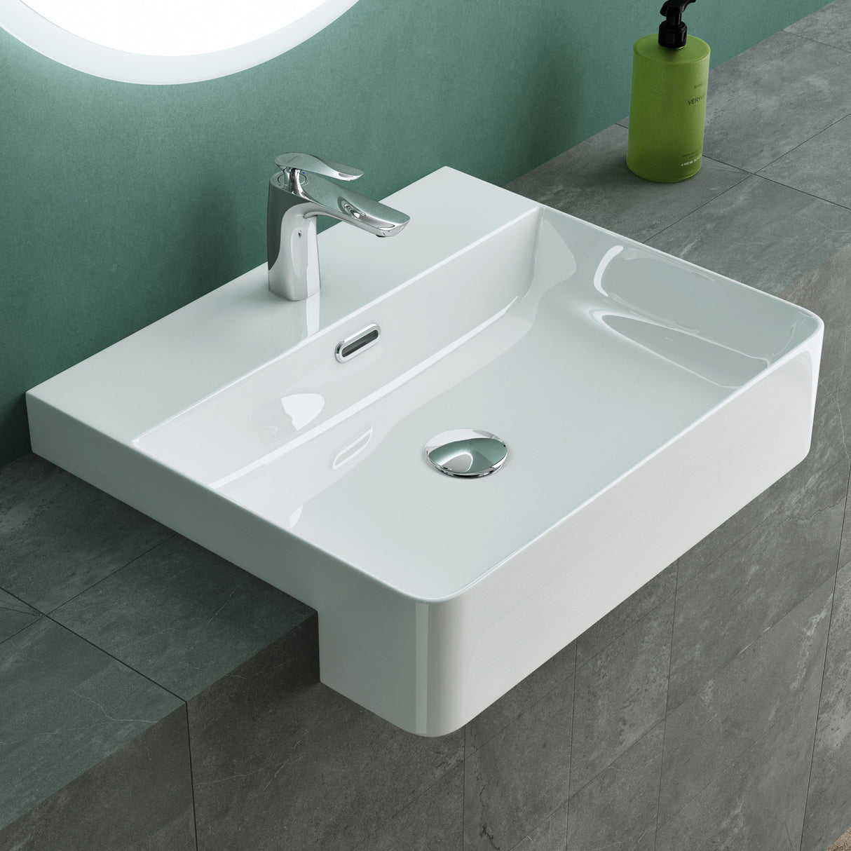glasvilla Lavabo da Appoggio in Ceramica Lavabo Incasso Lavandino Bagno Rettangolare con Nano Rivestimenti Brüssel702