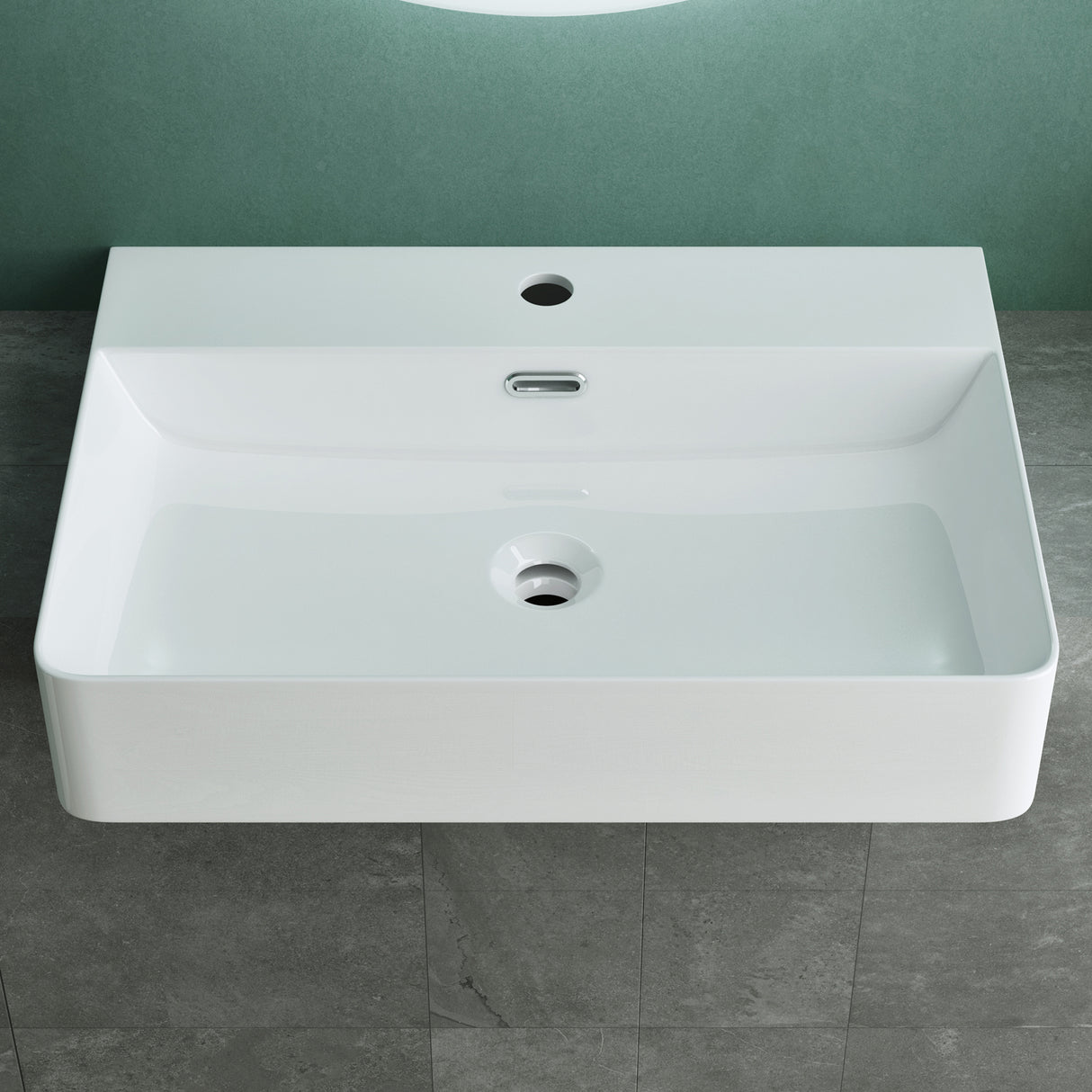 glasvilla Lavabo da Appoggio in Ceramica Lavabo Incasso Lavandino Bagno Rettangolare con Nano Rivestimenti Brüssel702