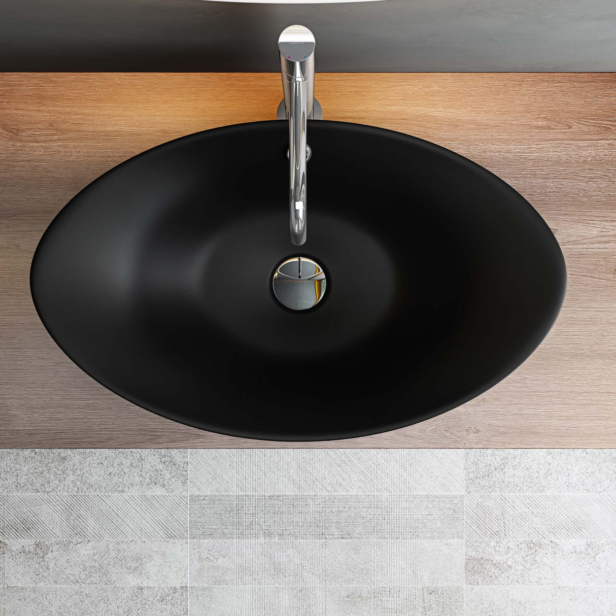 glasvilla Lavabo da Appoggio 59x38cm in Ceramica Lavandino Bagno Ovale Nano Rivestimenti Inclusi Brüssel818