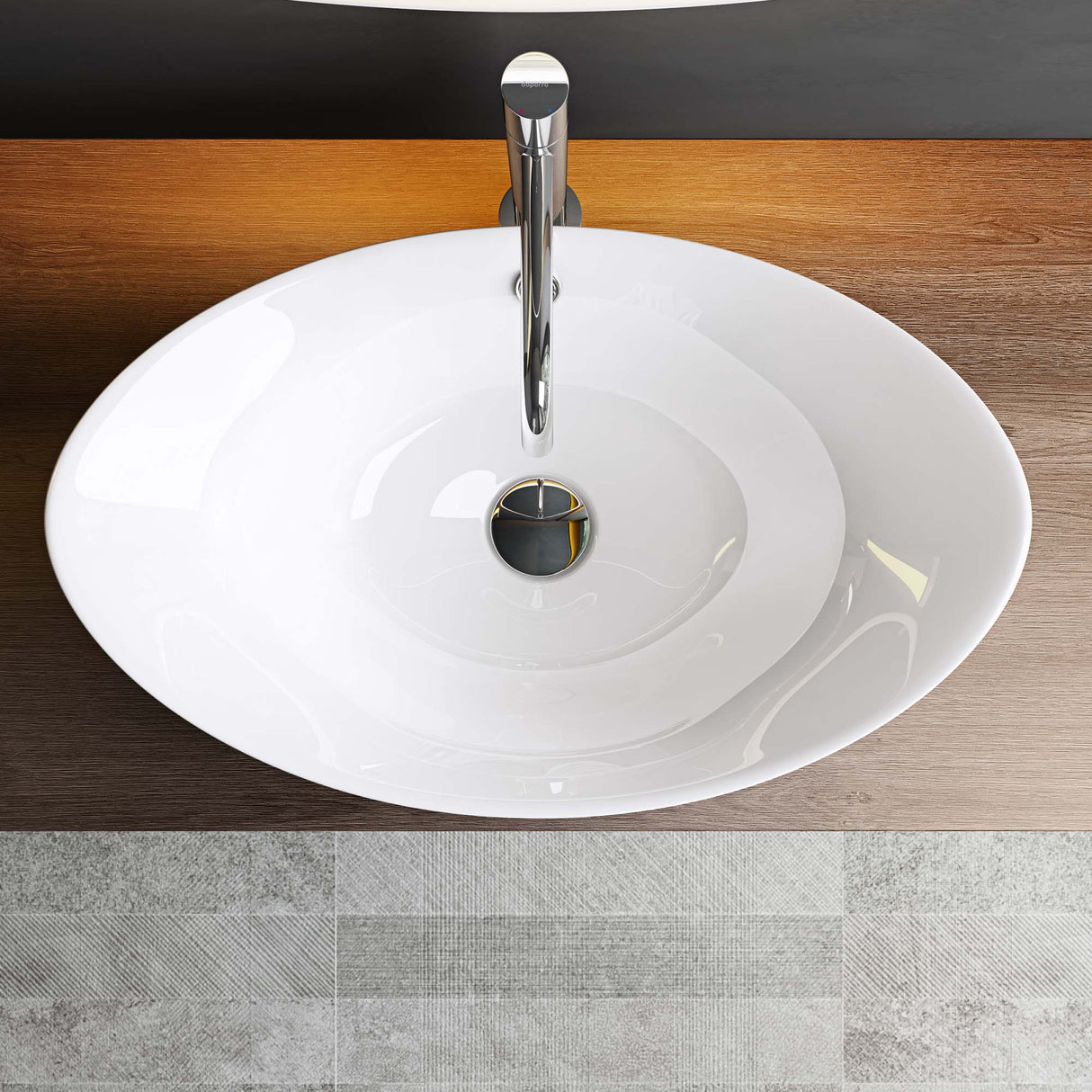 glasvilla Lavabo da Appoggio 59x38cm in Ceramica Lavandino Bagno Ovale Nano Rivestimenti Inclusi Brüssel818