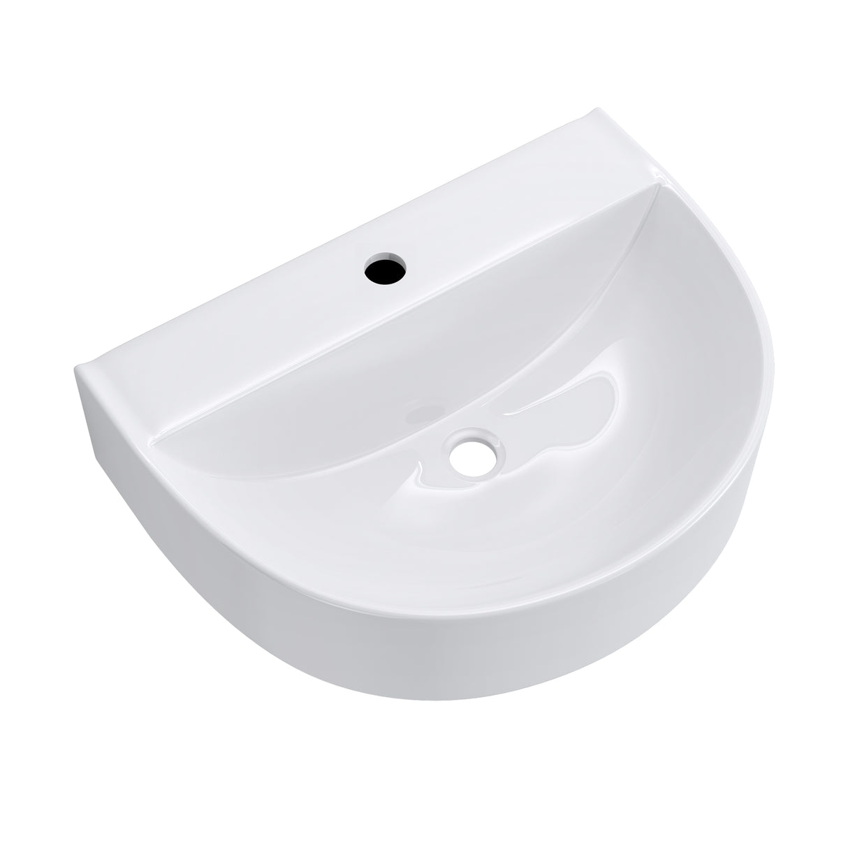 glasvilla Lavabo da Appoggio 61x44,5x14,5cm Lavabo Bagno Sospeso Lavandino Bagno con Nano Rivestimenti Bianco Brüssel896