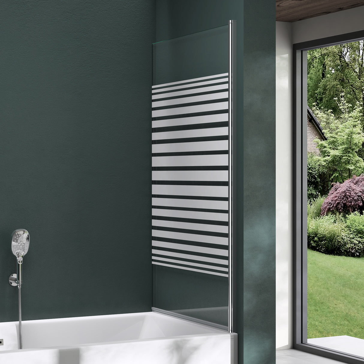 glasvilla Duschwand para bañera Bañerawand vidrio de seguridad con sellado NANO mampara de bañera accesorio de bañera 80x140cm Cortona201