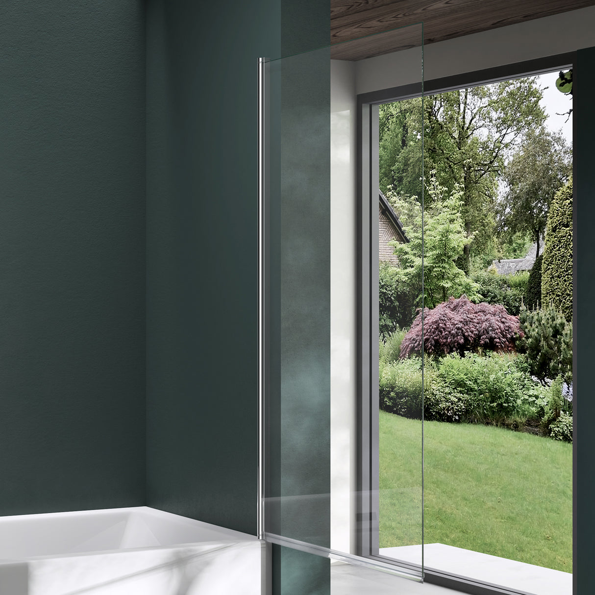 glasvilla Duschwand para bañera Bañerawand vidrio de seguridad con sellado NANO mampara de bañera accesorio de bañera 80x140cm Cortona201