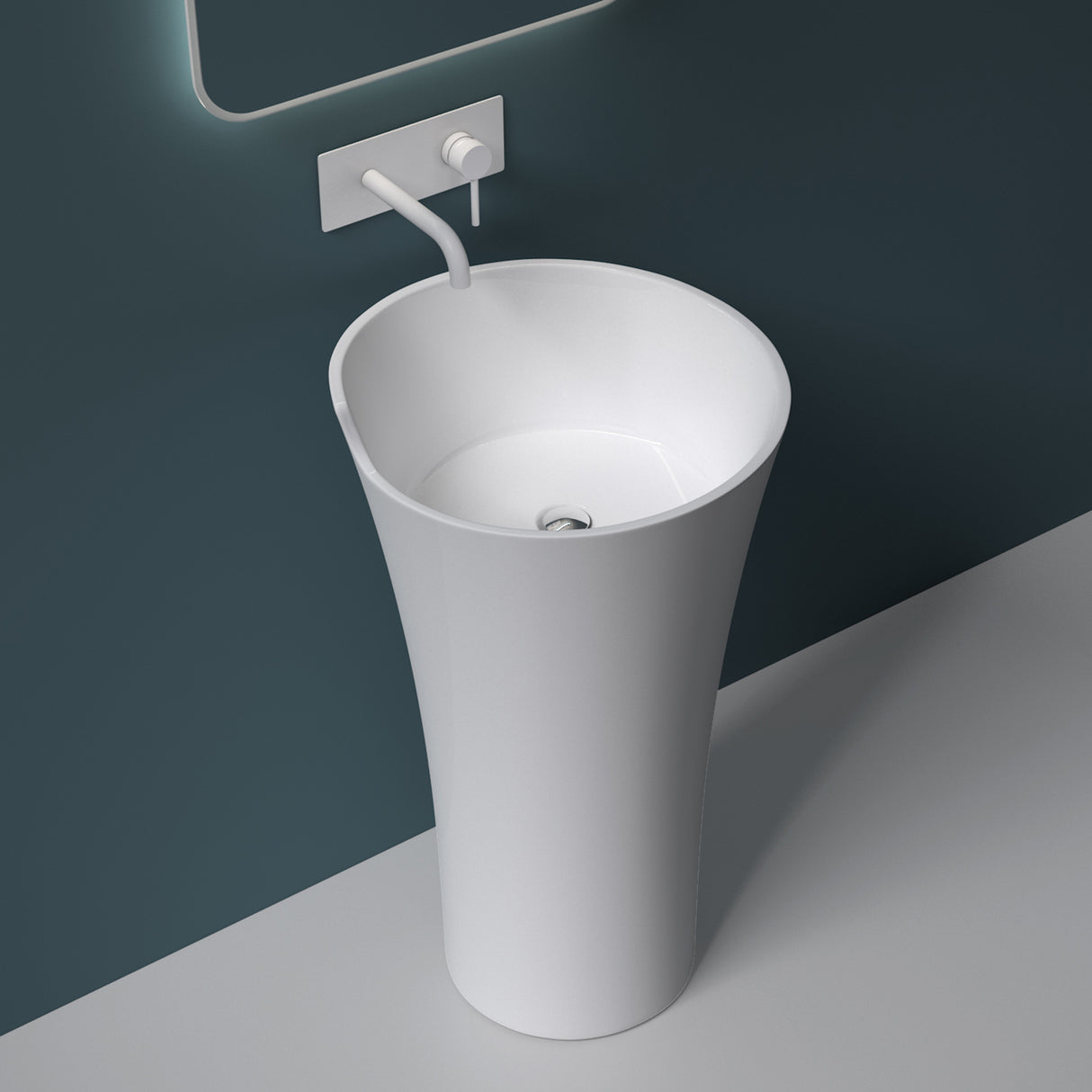 Lavabo da appoggio a colonna Glasvilla Design Col30 in ghisa minerale