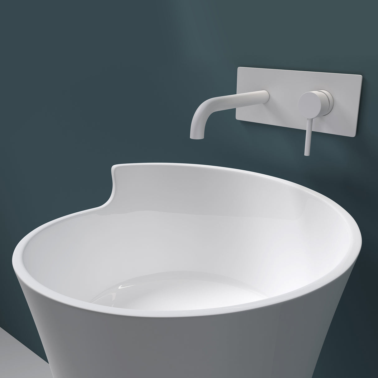 Lavabo da appoggio a colonna Glasvilla Design Col30 in ghisa minerale
