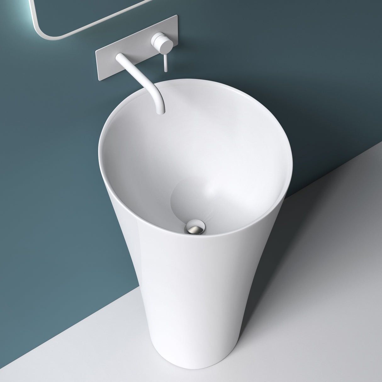 glasvilla Lavandino a Colonna Lavandino su Piedistallo per Bagni da Marmo Fuso, Lavabo a Colonna Colossum33