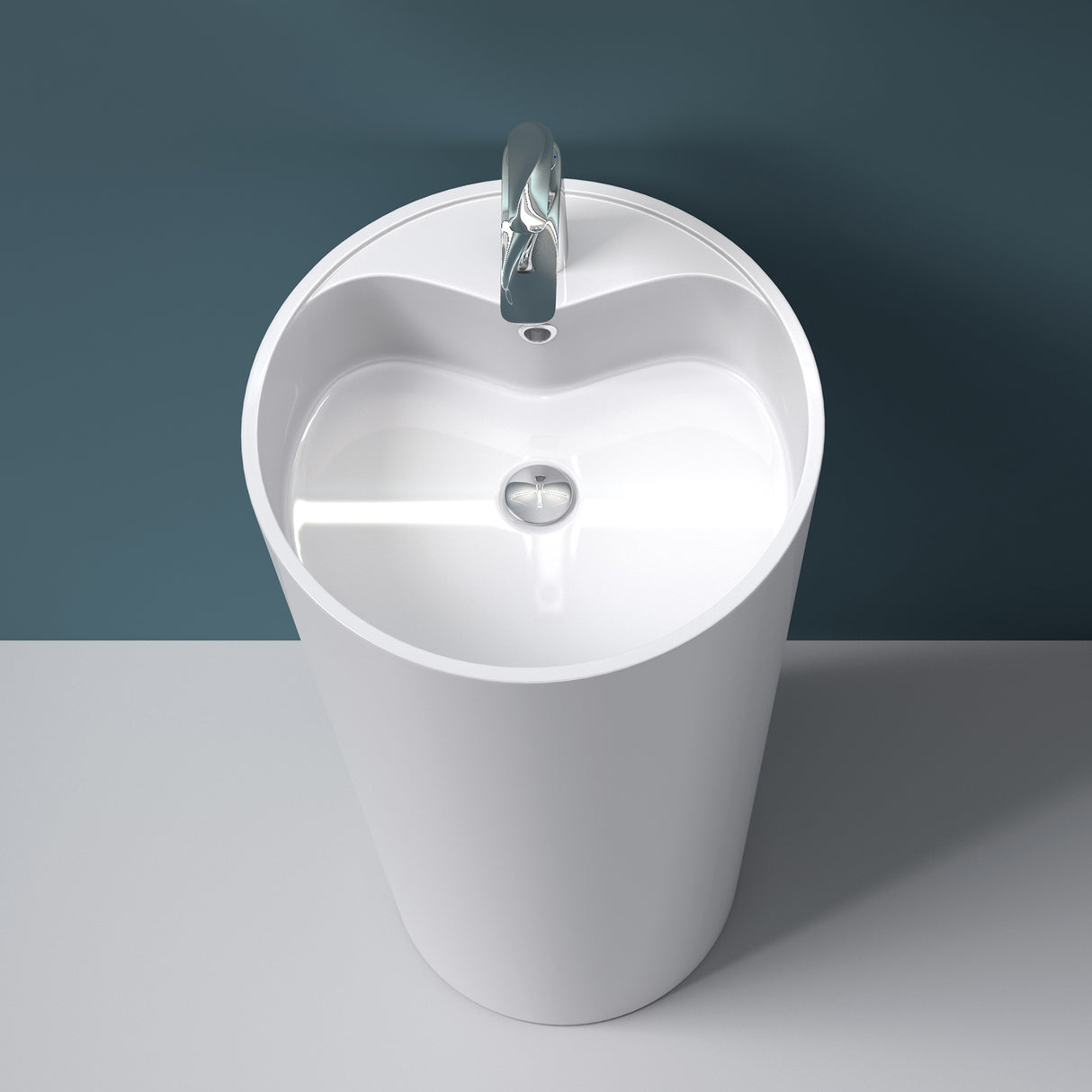 Lavabo sur pied Glasvilla Design en matériau minéral moulé, vasque, meuble-lavabo, espace lavabo Col35