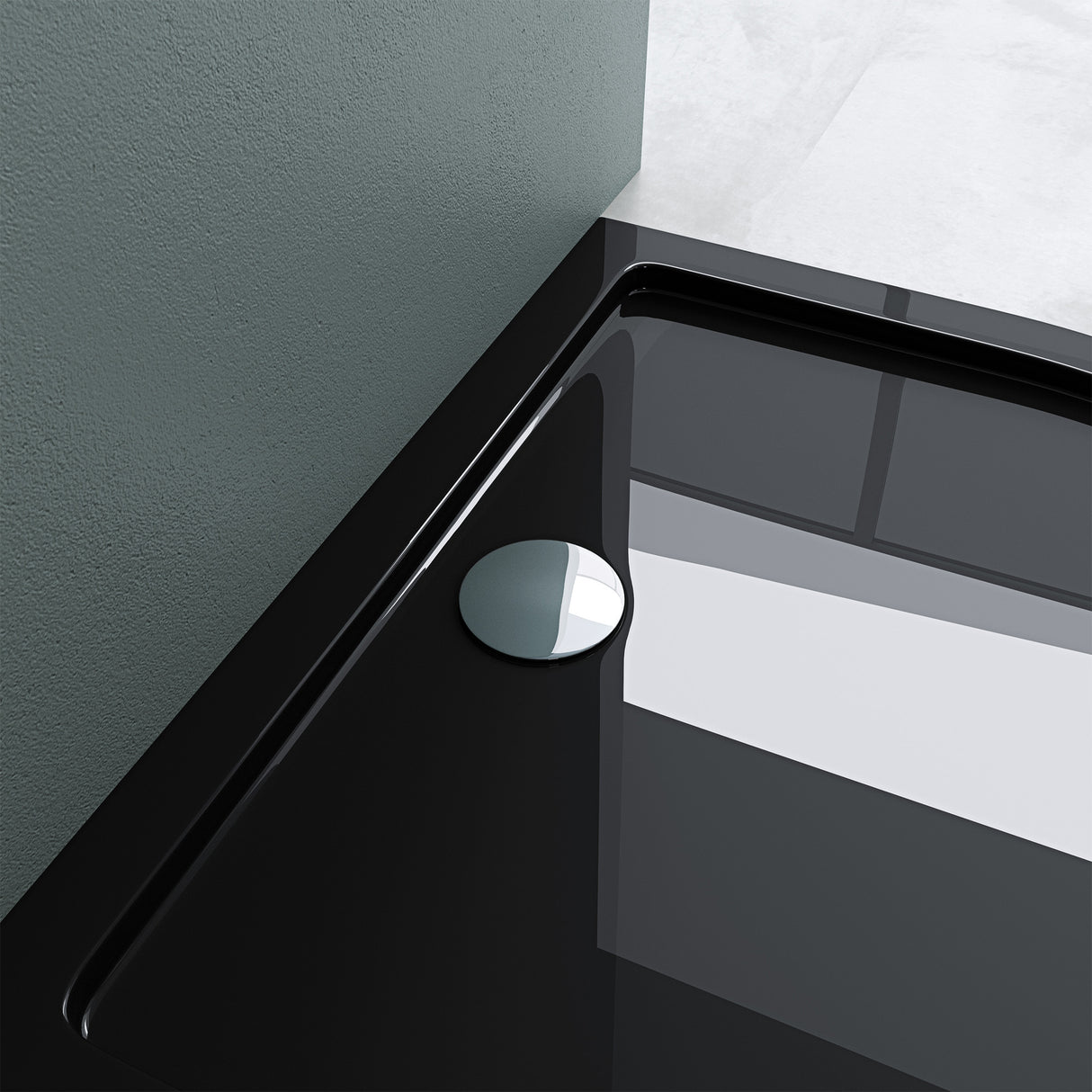 Receveur de douche Glasvilla en acrylique, forme : demi-cercle, Faro4