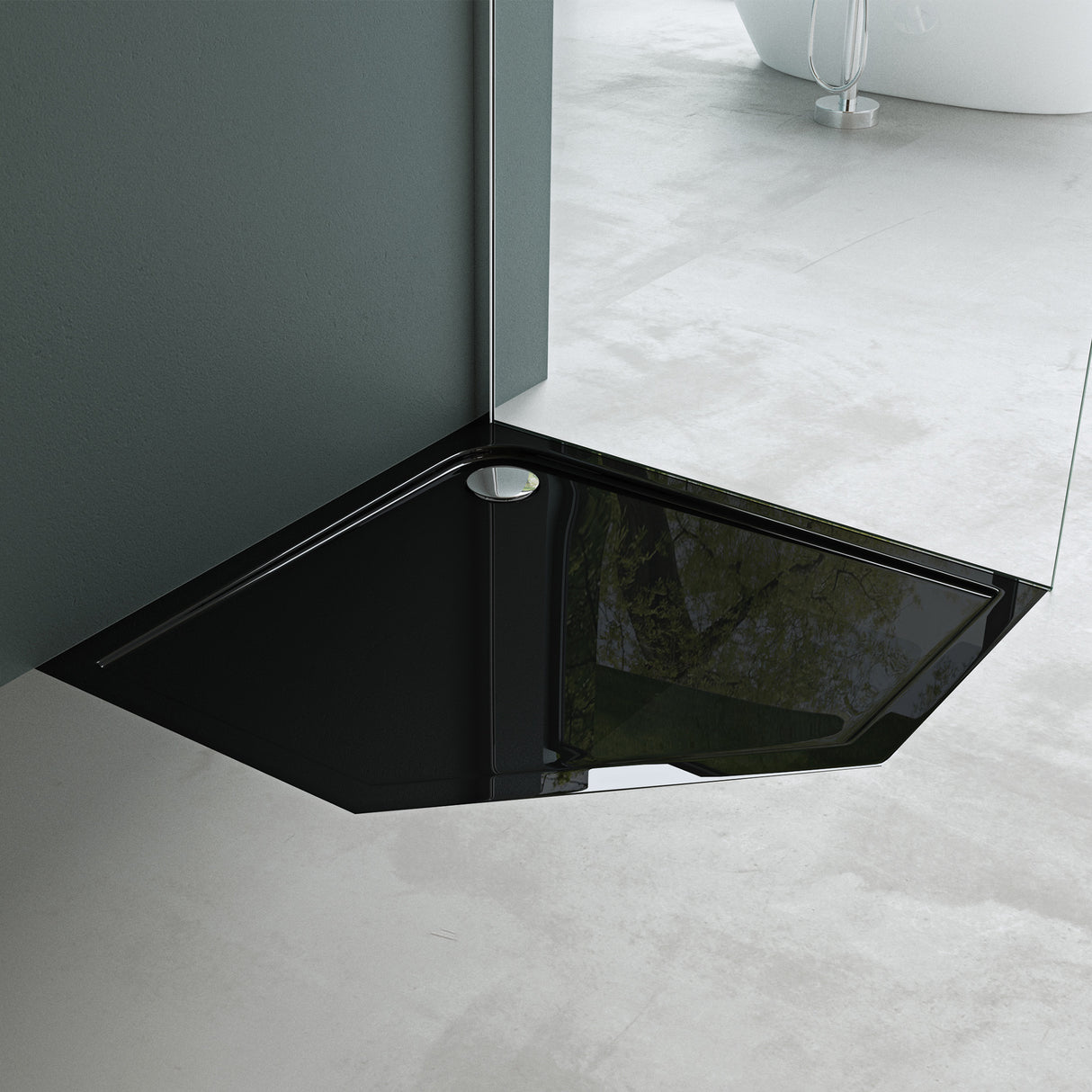 glasvilla Duschwanne Duschtasse de acrílico sanitario Pentagonal Faro5