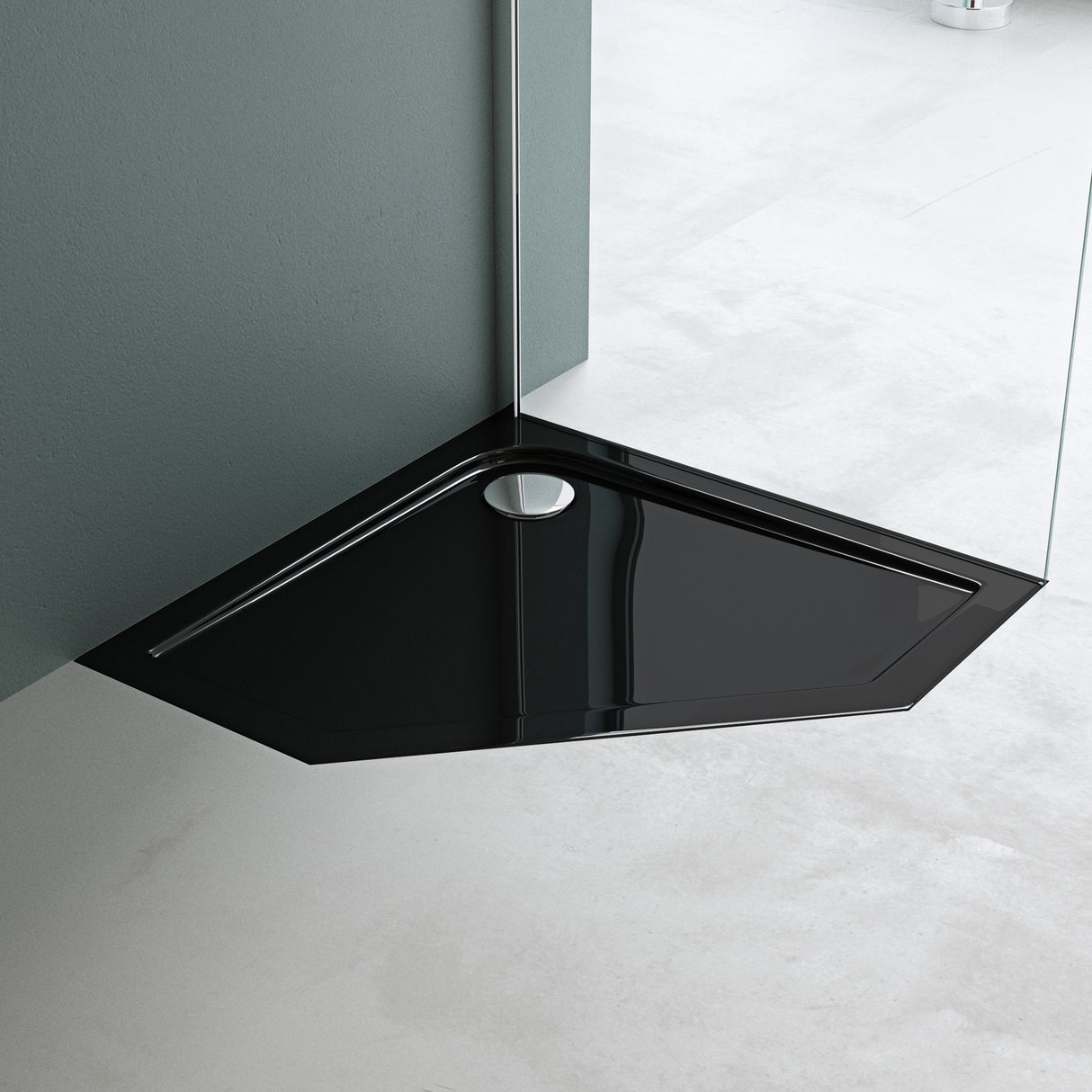 glasvilla Duschwanne Duschtasse de acrílico sanitario Pentagonal Faro5