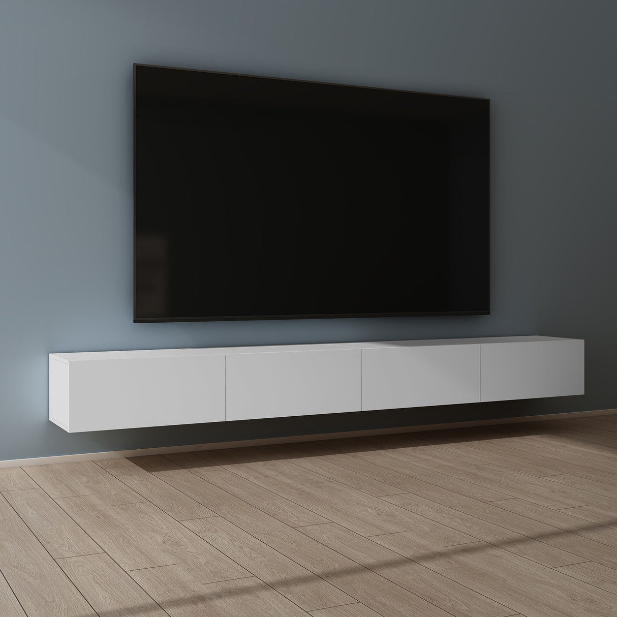 Glasvilla Design – Mueble TV suspendido con cierre suave y tirador oculto (Fernsehschrank02)