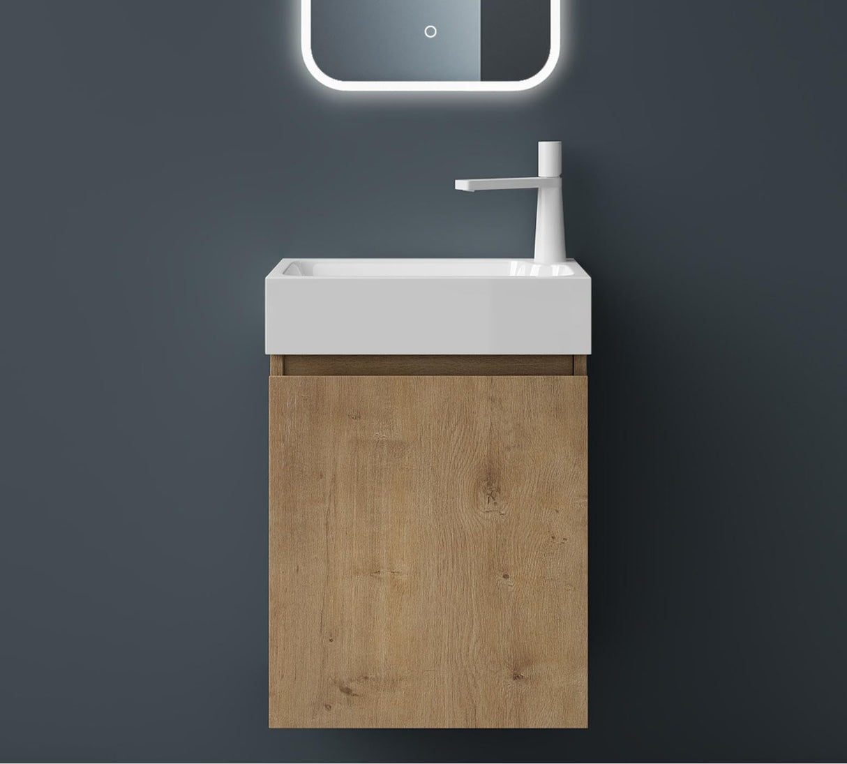 conjunto de muebles de baño glasvilla compuesto por lavabo blanco y mueble de lavabo BTH: 46x26x63cm Pisa02