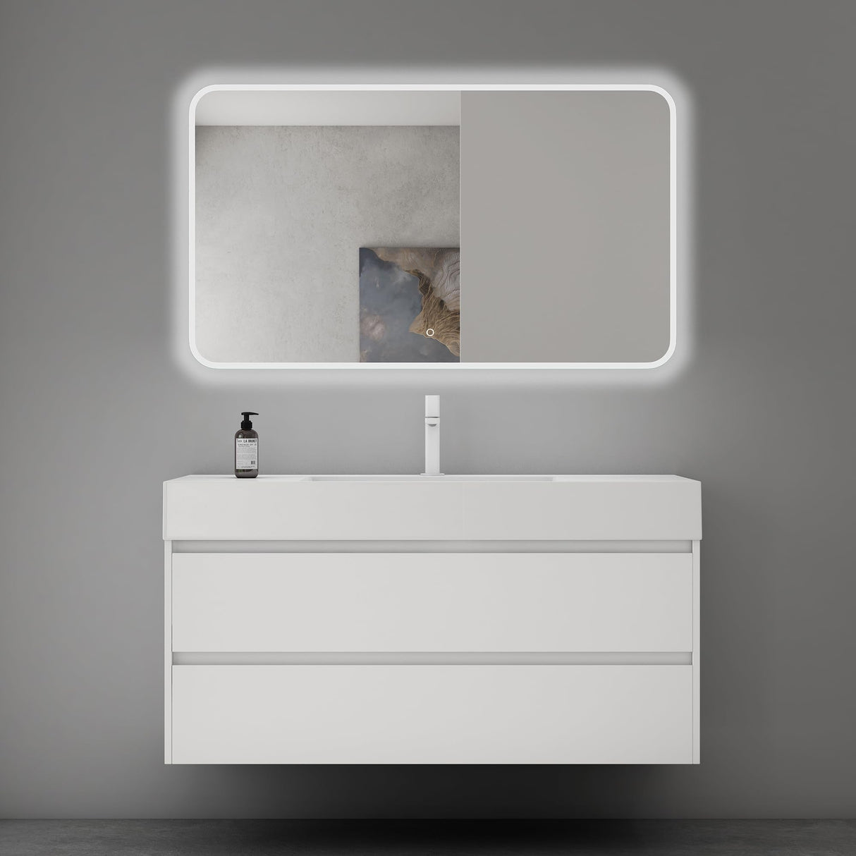 conjunto de muebles de baño glasvilla mueble bajo lavabo 120x48x63cm con 2 cajones incluido lavabo Deep