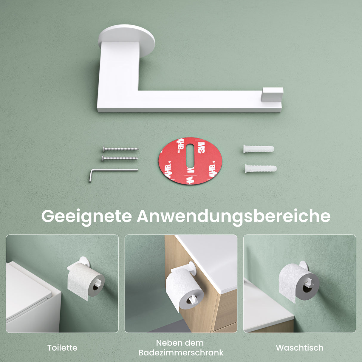 Glasvilla Design Portarrollos de Acero Inoxidable Lino-02/03/04 – Instalación Horizontal o Vertical