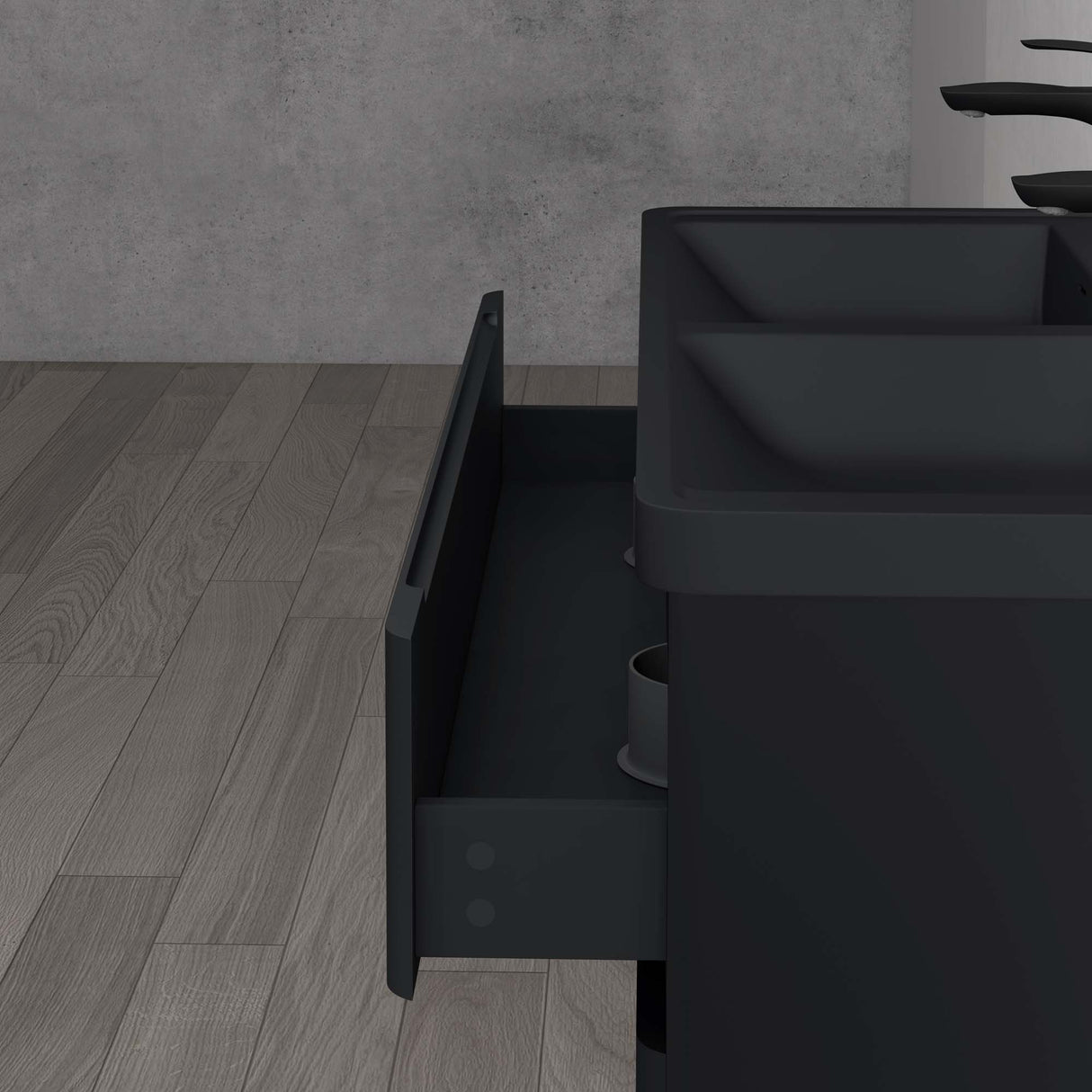 conjunto de muebles de baño glasvilla mueble de lavabo con cajones de cierre suave incluido lavabo de mineral Lucca