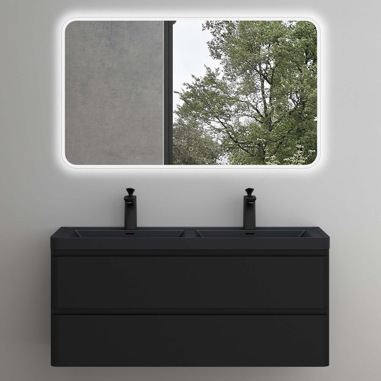 conjunto de muebles de baño glasvilla mueble de lavabo con cajones de cierre suave incluido lavabo de mineral Lucca