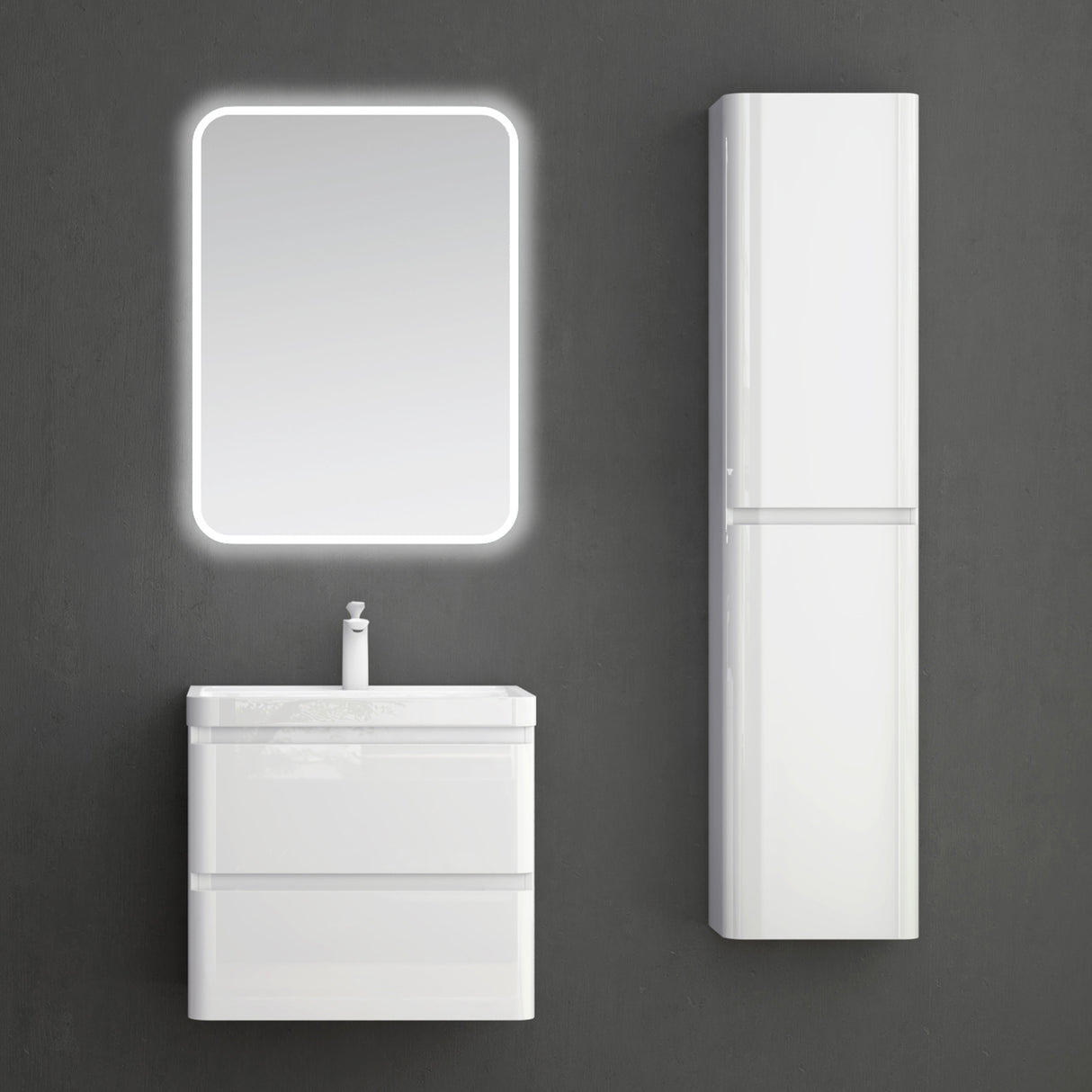 conjunto de muebles de baño glasvilla mueble de lavabo con cajones de cierre suave incluido lavabo de mineral Lucca