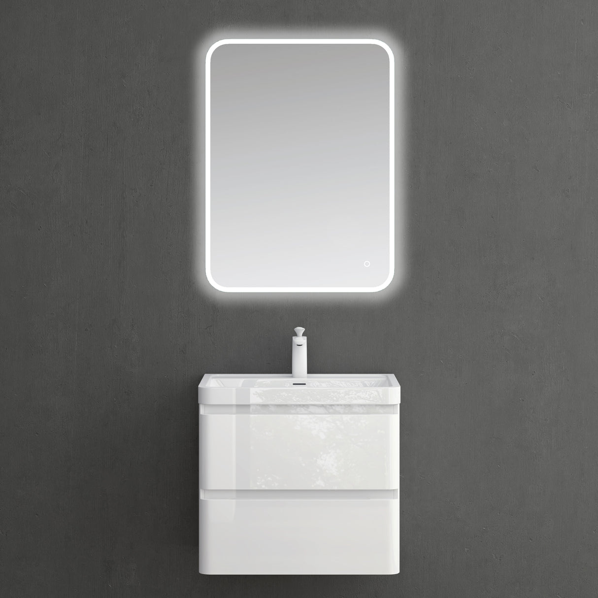 conjunto de muebles de baño glasvilla mueble de lavabo con cajones de cierre suave incluido lavabo de mineral Lucca