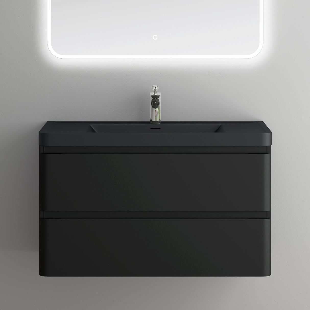 conjunto de muebles de baño glasvilla mueble de lavabo con cajones de cierre suave incluido lavabo de mineral Lucca